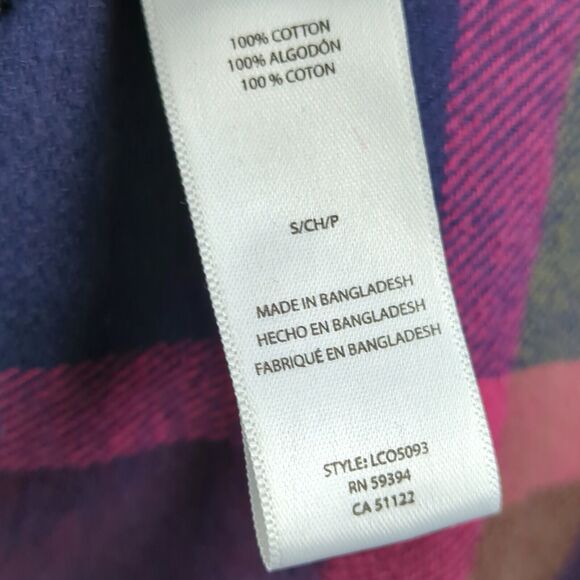 Beach Lunch Lounge Women's Heavy Flannel Size Small with Brest & Hand Pockets - Picture 8 of 10